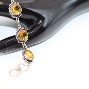 925 Citrine Gemstone Bracelet